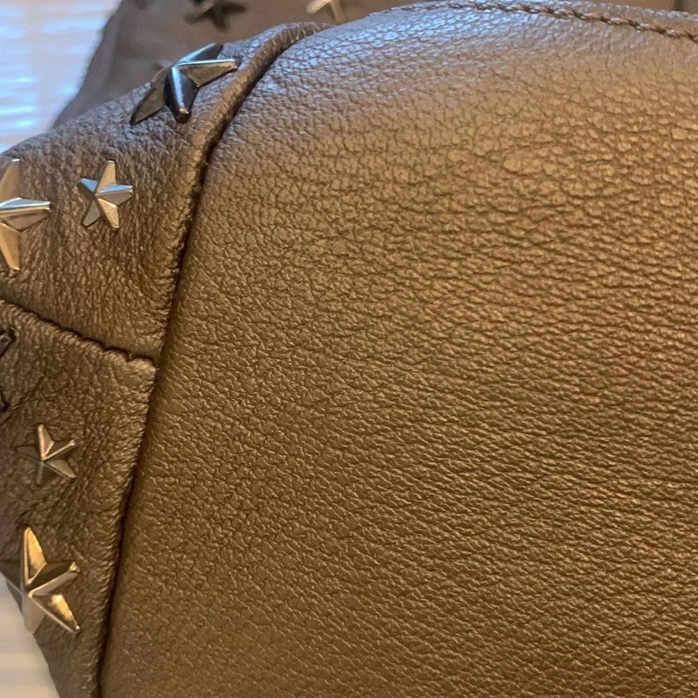Jimmy Choo tote shoulder bag leather and stars in metal